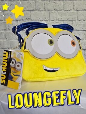 Loungefly Minion Bob Cosplay Yellow Despicable Me Character Blue Crossbody Bag